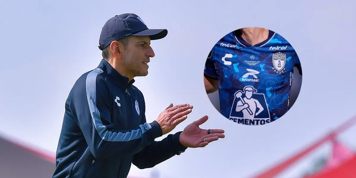 Jaime Lozano e imagen de jugador recortada/Foto Pachuca.