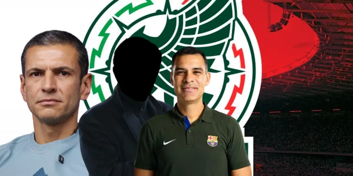 Jaime Lozano junto a entrenador incógnito y Rafael Márquez / FOTO X