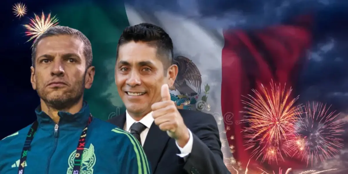 Jaime Lozano junto a Jorge Campos / FOTO TV AZTECA