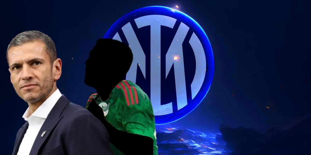 Jaime Lozano junto a jugador incógnito del Tri / FOTO TV AZTECA