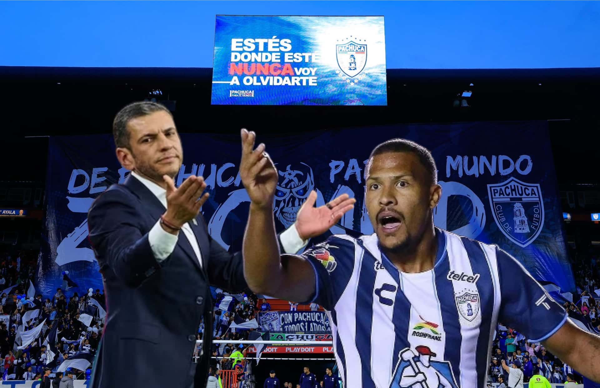 Jaime Lozano y Salomón Rondón/Foto Pachuca.