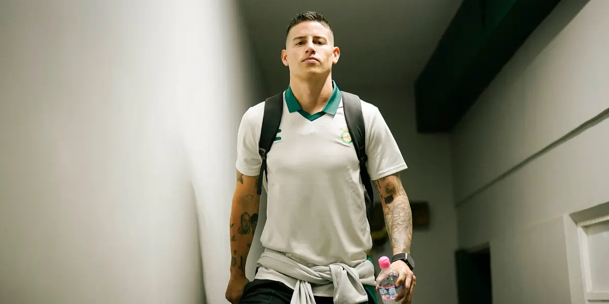 James en llegada a partido. Foto: Club León