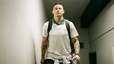 James en llegada a partido. Foto: Club León
