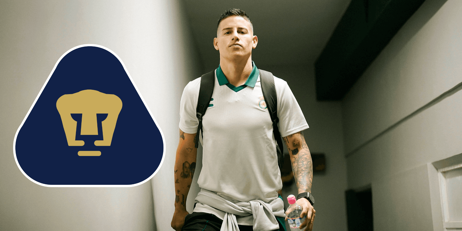 James en llegada a partido. Foto: Club León