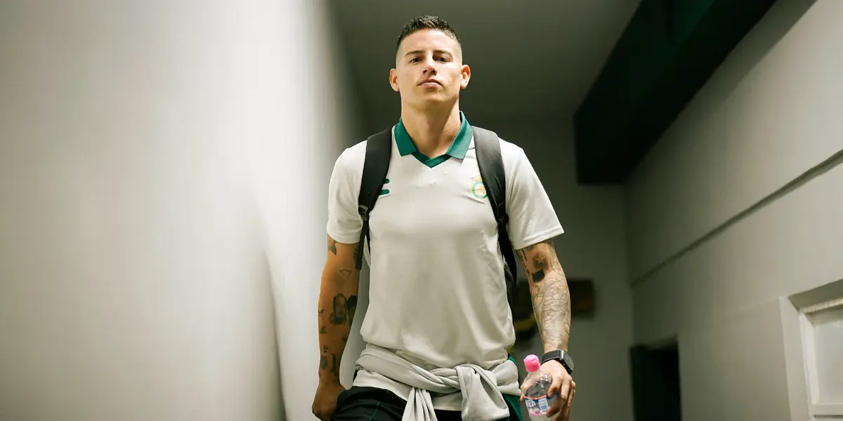 James llegando a partido. Foto: Club León