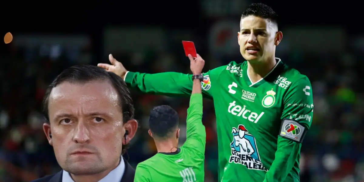 James Rodríguez, Mikel Arriola y Adonai Escobedo con tarjeta roja/ Foto El País.