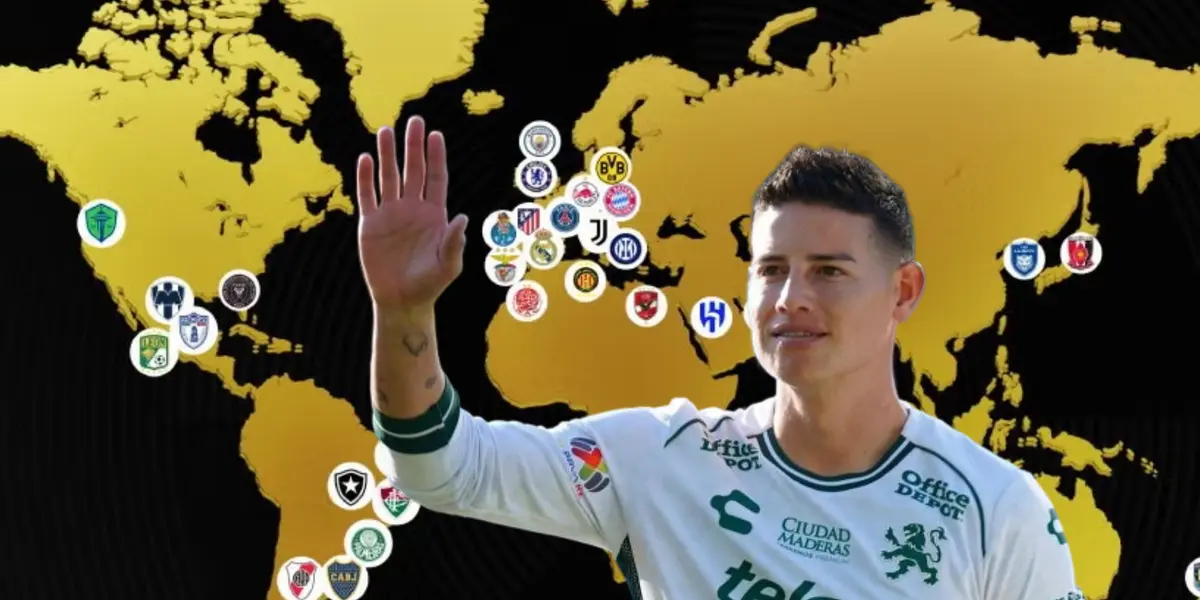 James Rodríguez saludando y mapa futbolístico/ Foto Récord.