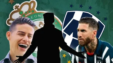 James Rodríguez, silueta de Eduardo Berizzo y Sergio Ramos/Foto Bolavip.