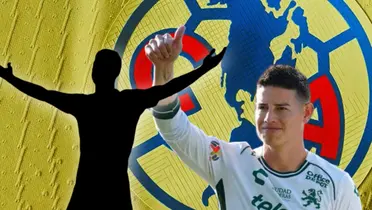 James Rodríguez y jugador en forma de silueta/ Foto Soy Fútbol.