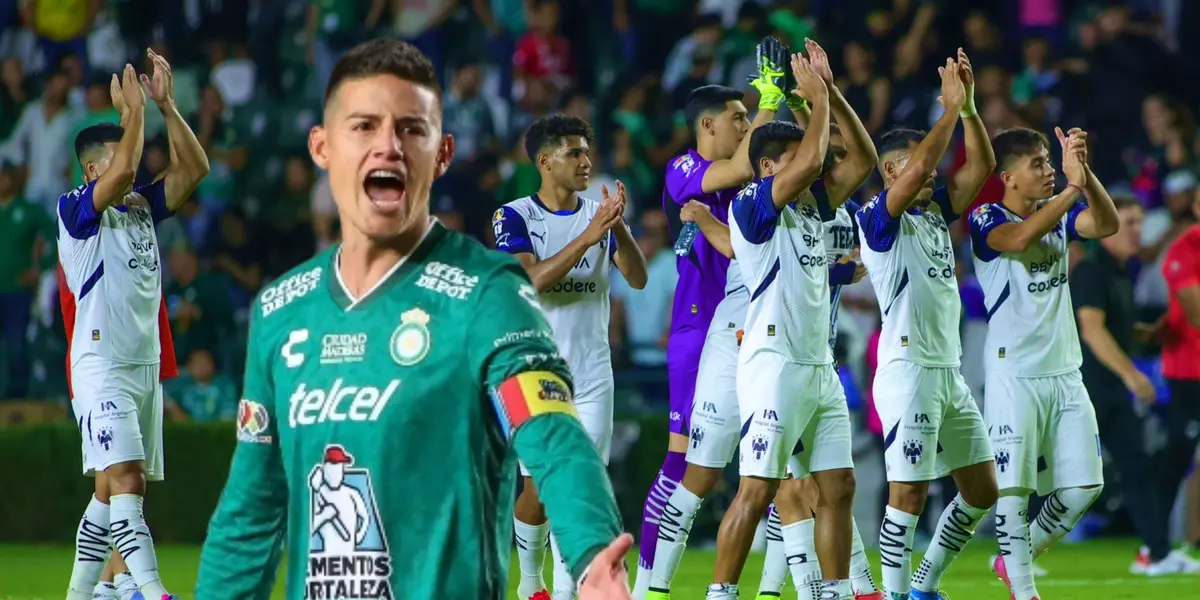 James Rodríguez y jugadores de Monterrey/ Foto Soy Rayado.