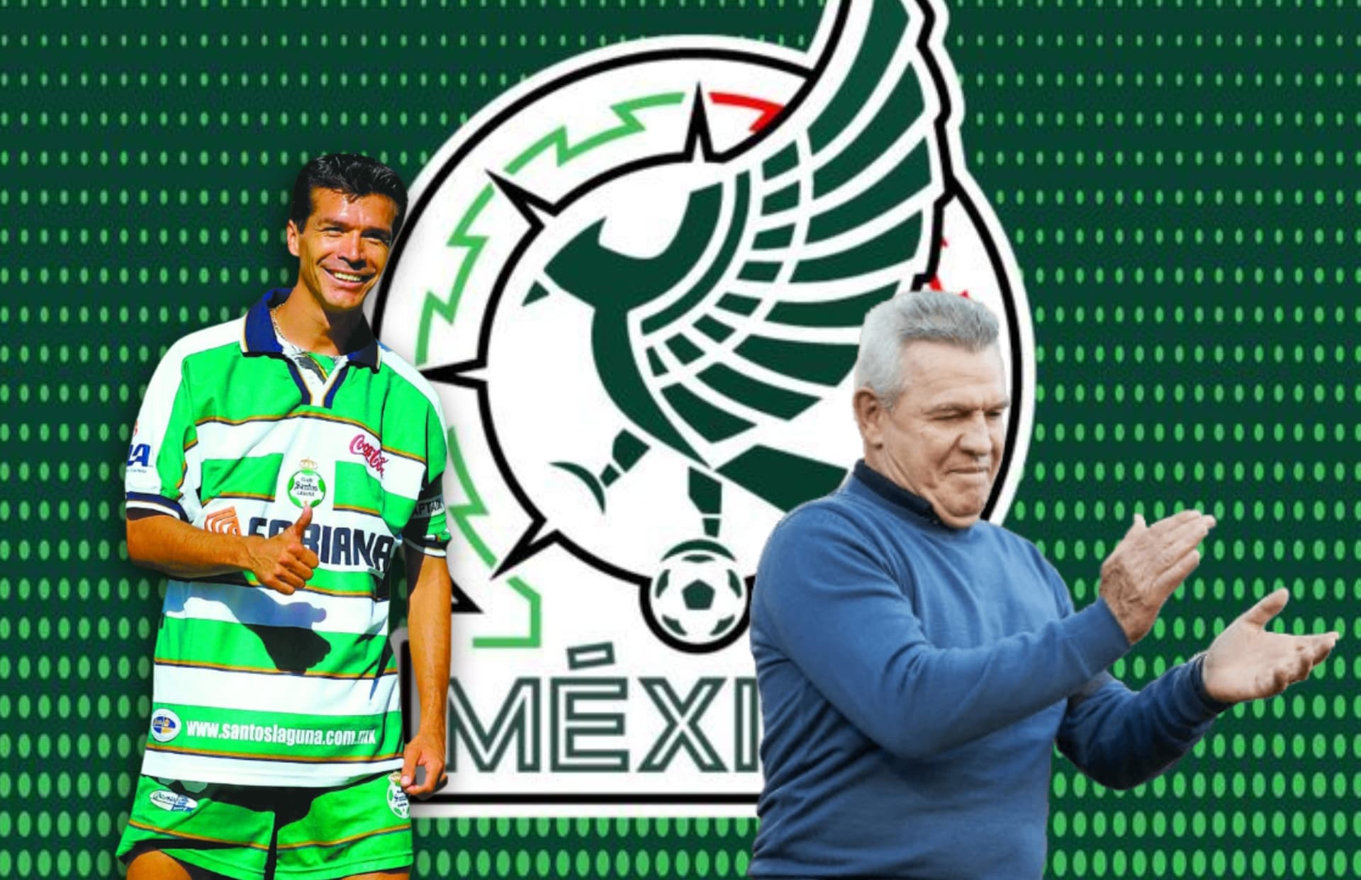 Jared Borgetti y Javier Aguirre aplaudiendo/Foto Pinterest.