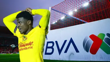 Javairo Dilrosun junto a cartel de la Liga MX / FOTO AMÉRICA Y YA