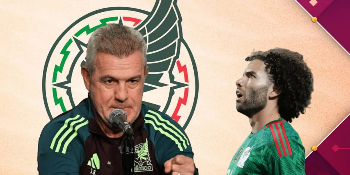 Javier Aguirre alzando puño y César Huerta boquiabierto/Foto Wallpapers.com