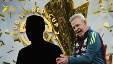 Javier Aguirre aplaudiendo e Hirving Lozano en forma de silueta/Foto N+.