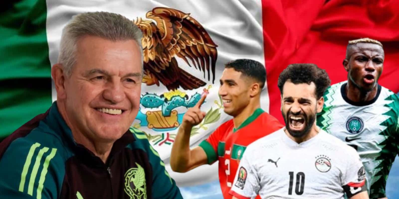 Javier Aguirre junto a futbolistas africanos / FOTO PUBLIMETRO