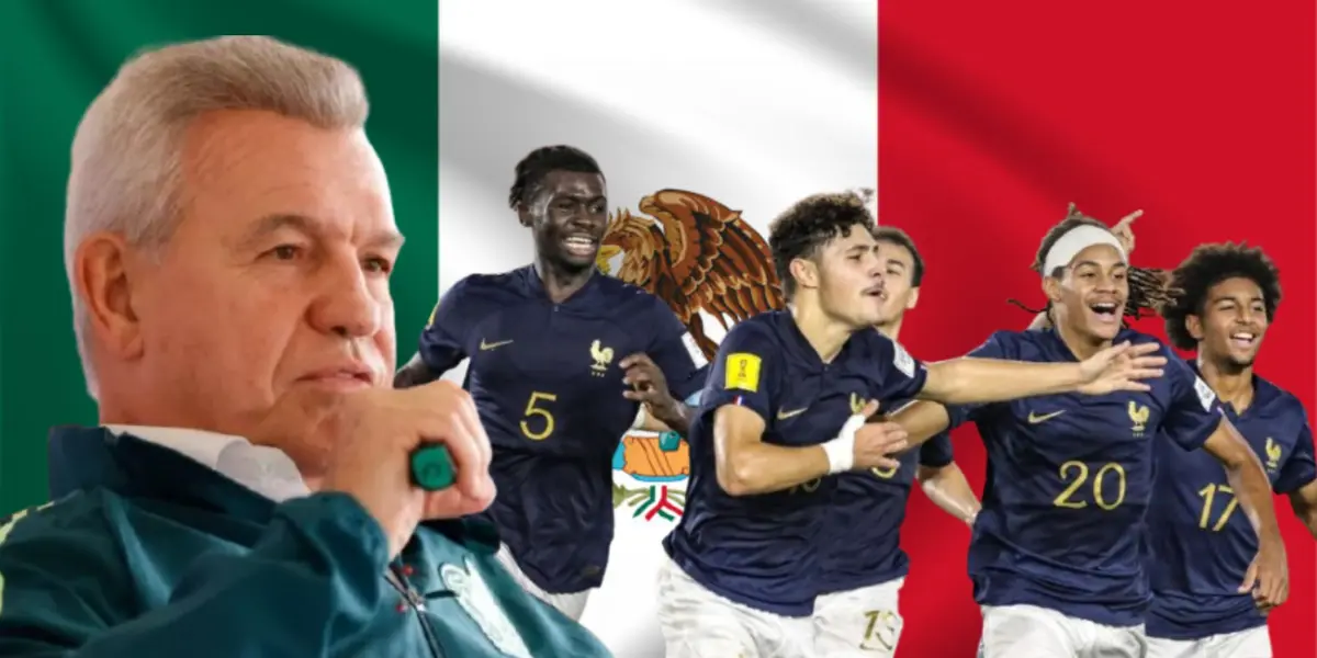 Javier Aguirre junto a futbolistas de Francia / FOTO TV AZTECA