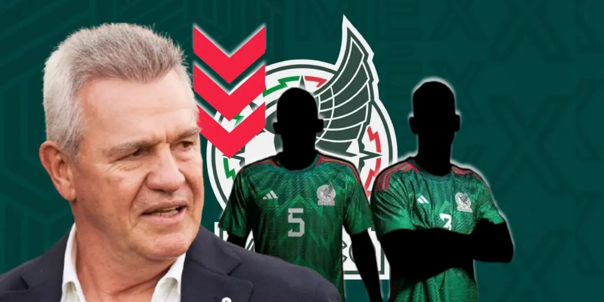 Javier Aguirre junto a futbolistas incógnitos del Tri