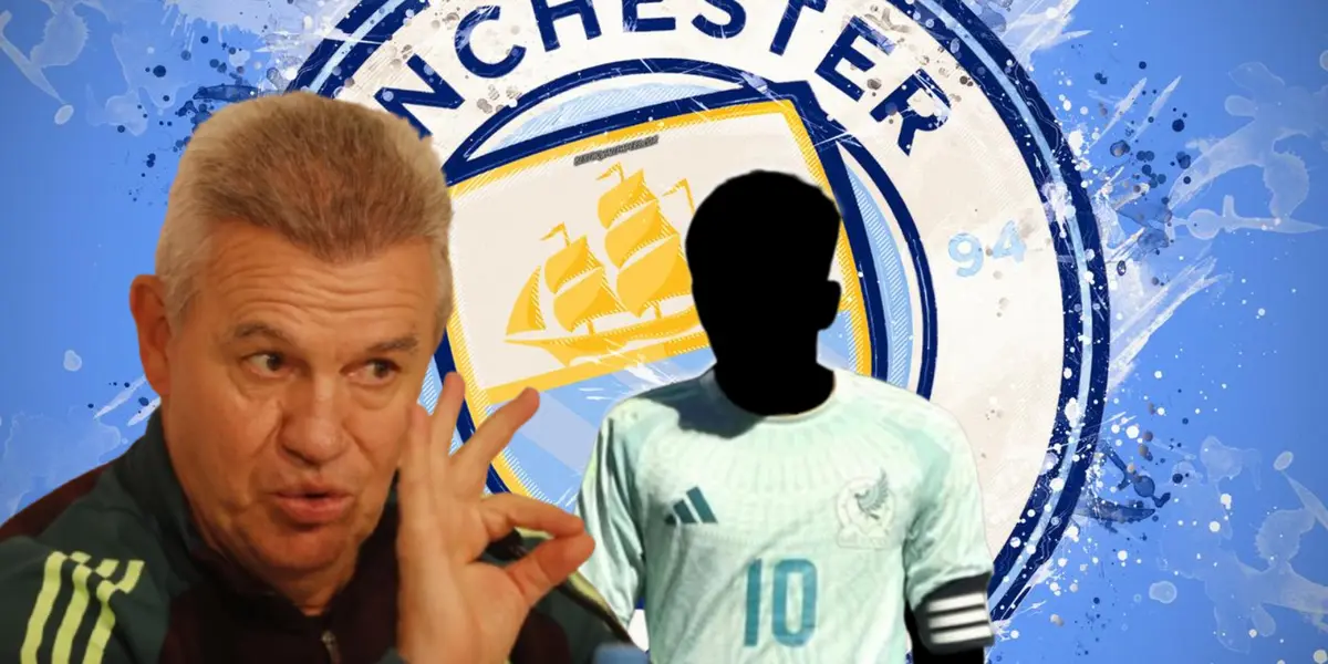 Javier Aguirre junto a jugador incógnito del Tri / FOTO EL UNIVERSAL