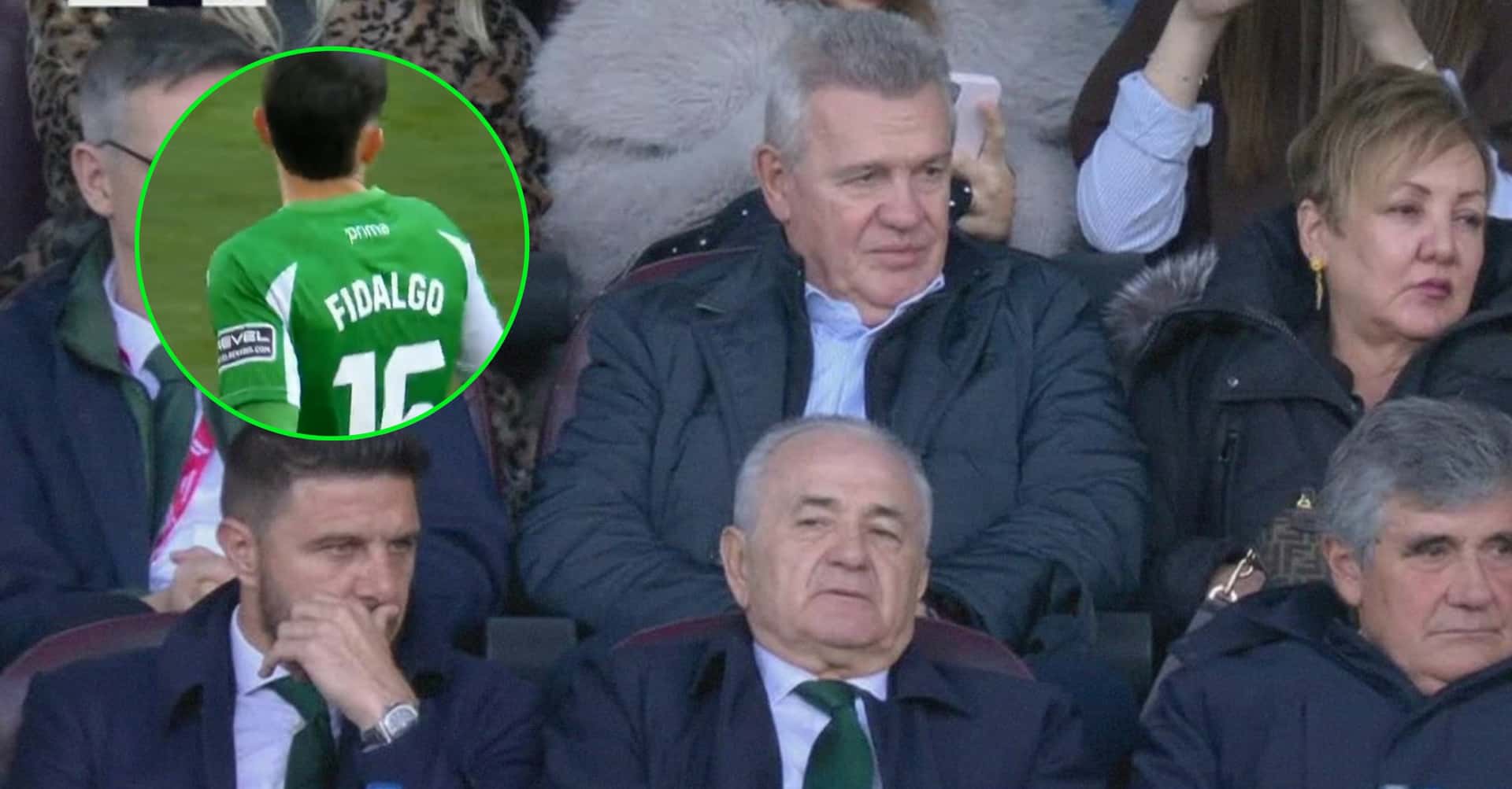 Javier Aguirre observó desde la grada la derrota del equipo de Álvaro Fidalgo