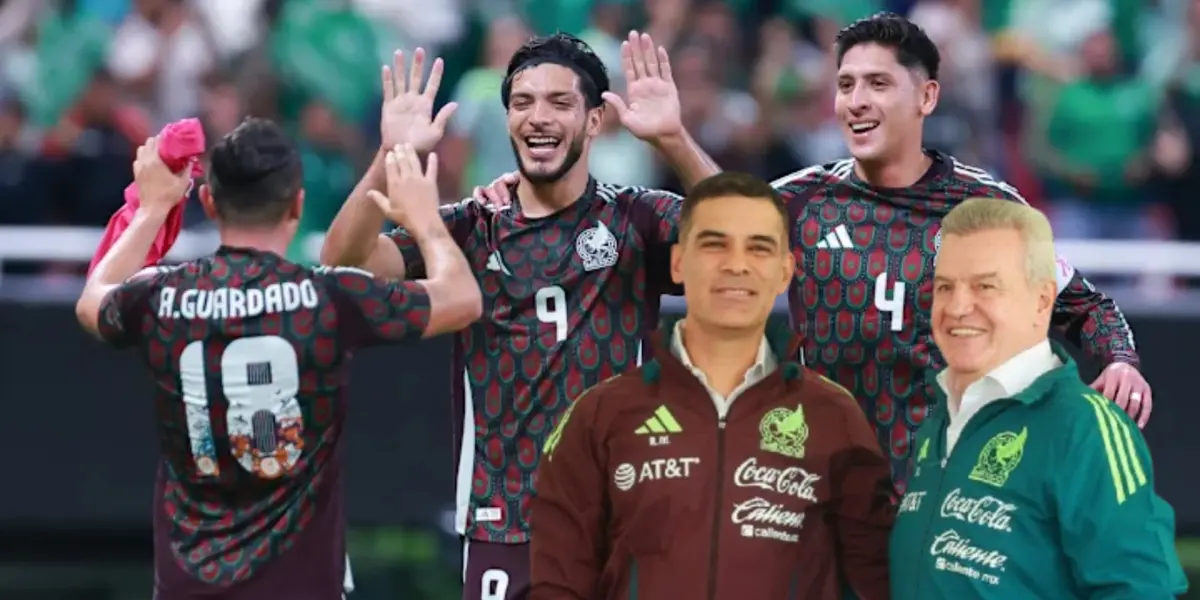 Javier Aguirre y Rafael Márquez junto a futbolistas del Tri / FOTO JUAN FÚTBOL