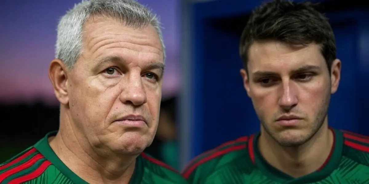 Javier Aguirre y Santiago Giménez / Foto: GROK