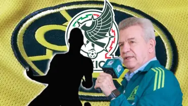 Javier Aguirre y silueta de futbolista/ Foto El Siglo de Durango.