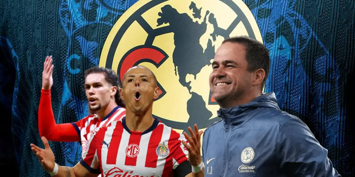 Javier Hernández, Cade Cowell y a su lado André Jardine riendo/Foto Club América.