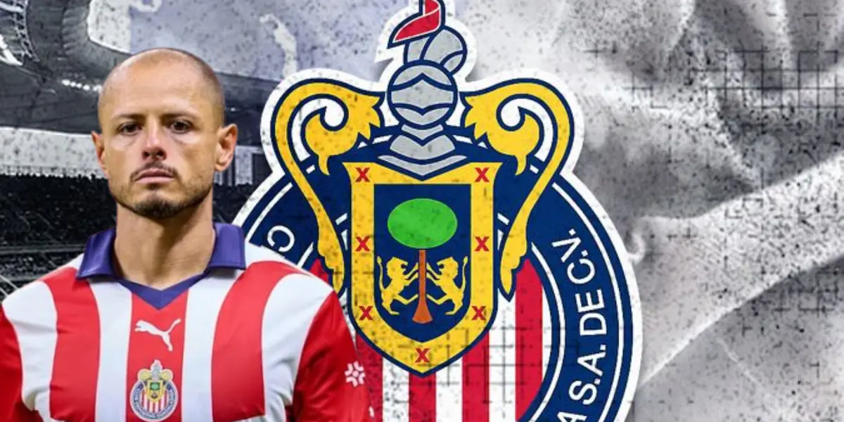 Javier Hernández junto al escudo de Chivas / FOTO WJTV