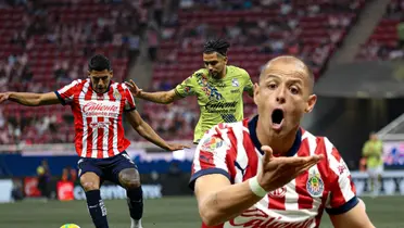 Javier Hernández y jugadores disputando balón/ Foto Puebla.