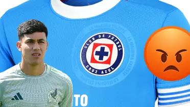Jersey de Cruz Azul de fondo. Foto:: Pirma