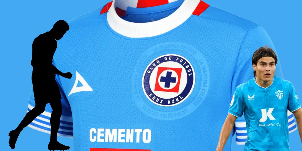 Jersey de Cruz Azul de fondo tomado de Pirma, con Luka al frente