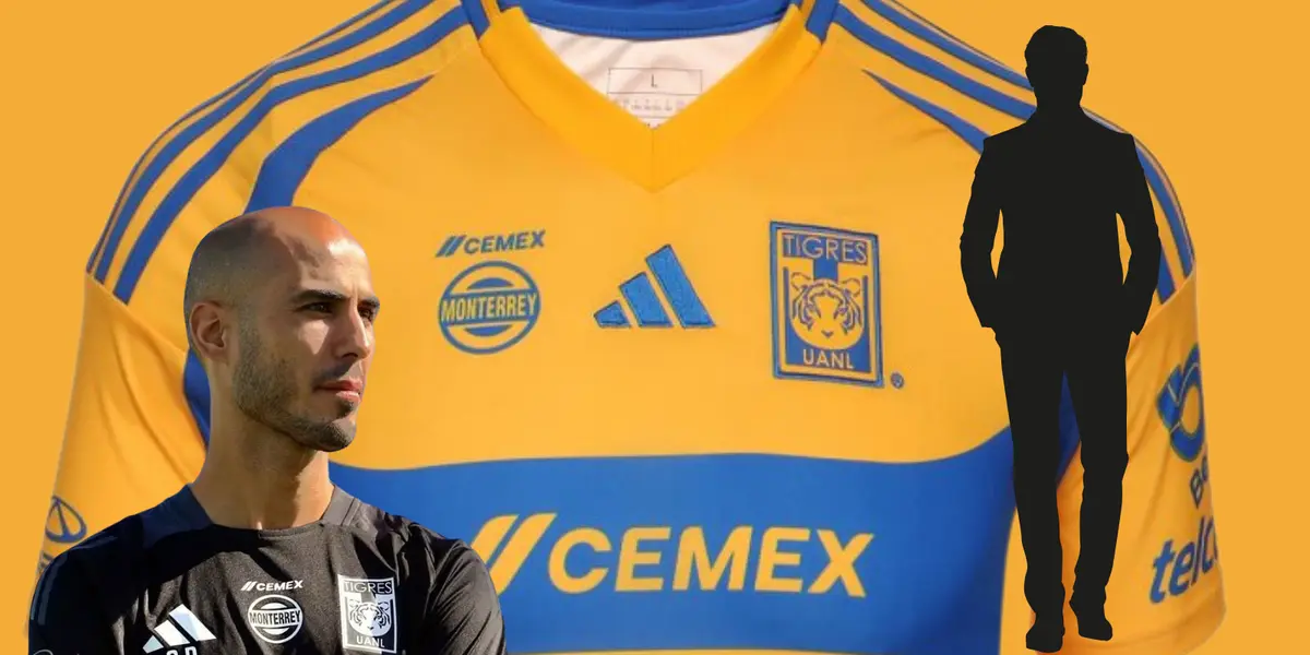 Jersey de Tigres de fondo, tomado de Adidas, con Guido al frente