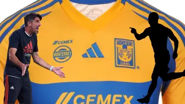 Jersey de Tigres de fondo, tomado de Culto Fútbol, con Paunoviç al frente
