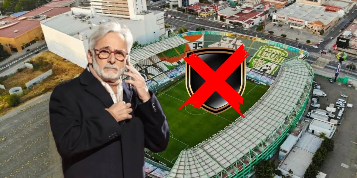 Jesús Martínez hablando por teléfono y equipo con marca roja/Foto Estadios de México.