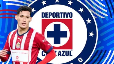Jesús Orozco Chiquete junto al escudo de Cruz Azul / FOTO 90 MIN