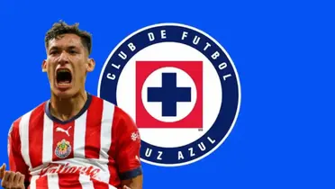 Jesús Orozco Chiquete junto al escudo de Cruz Azul / FOTO FÚTBOL TOTAL