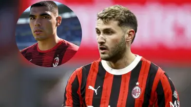 Johan Vásquez junto a Santiago Giménez / FOTO RÉCORD