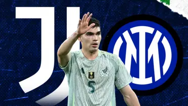 Johan Vásquez y escudos de Milan y Juventus/ Foto Transfermarkt.