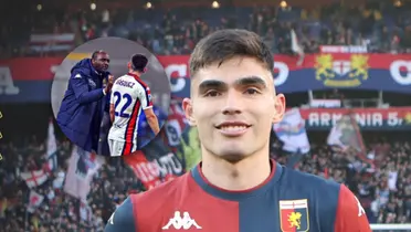 Johan Vásquez y Patrick Vieira/Foto Serie A.