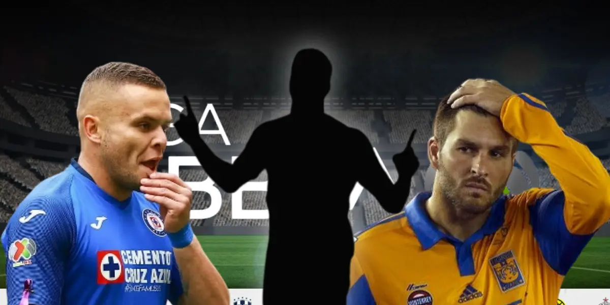 Jonathan Rodríguez, André Pierre Gignac y silueta de Djaniny Tavares/Foto Infobae.