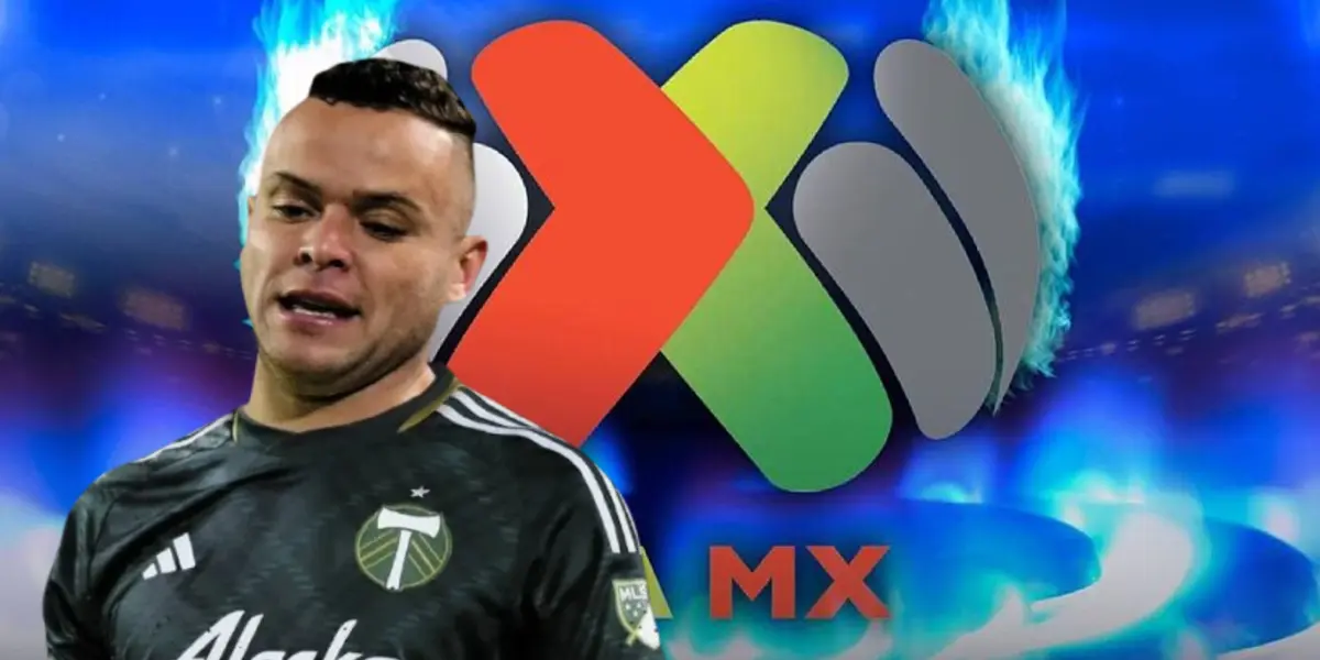 Jonathan Rodríguez junto a escudo de la Liga MX / FOTO INSTAGRAM