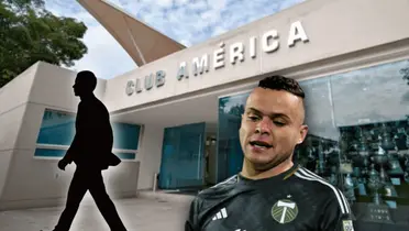 Jonathan Rodríguez, oficinas del América y silueta de hombre/ Foto Sports Illustrated.