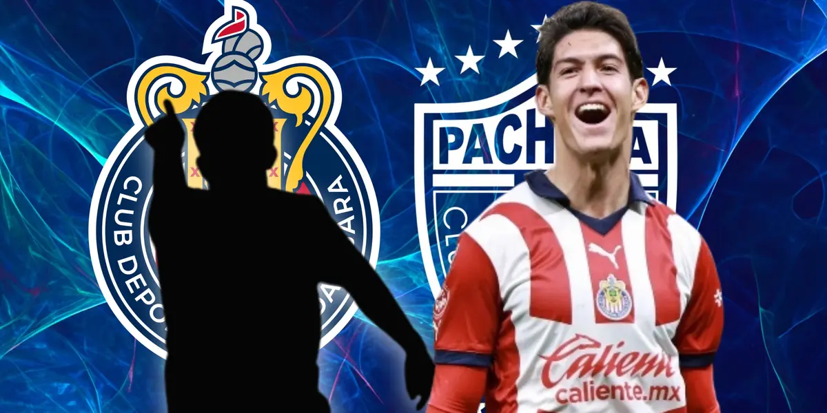 José Castillo y silueta de futbolista, flechas rojas y verdes/ Foto Club Pachuca.