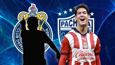 José Castillo y silueta de futbolista, flechas rojas y verdes/ Foto Club Pachuca.