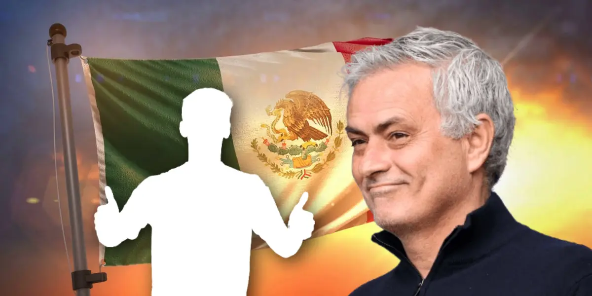 José Mourinho y silueta de futbolista levantando dedo/ Foto Wallpapers.com