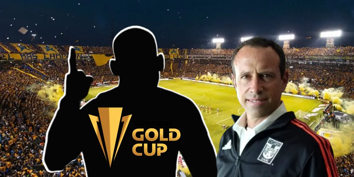 Joseph Rosales en forma de silueta y animación del nuevo estadio de Tigres/ Foto Once Diario.