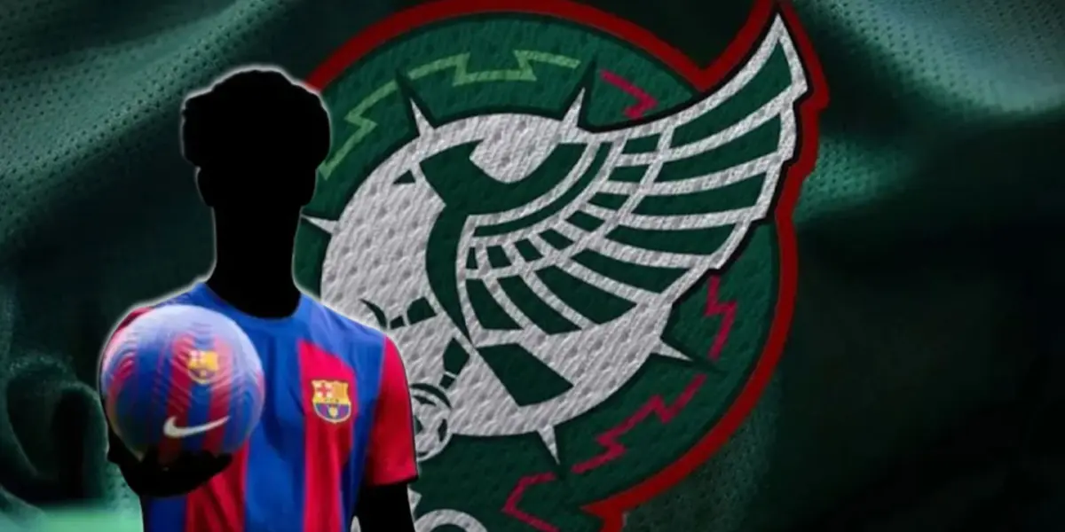 Joyas incógnita del Barcelona junto al escudo del Tri / FOTO EXCÉLSIOR