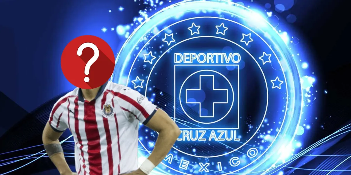Jugador de Chivas con el rostro tapado y logo de Cruz Azul/ Foto Ligrafica MX