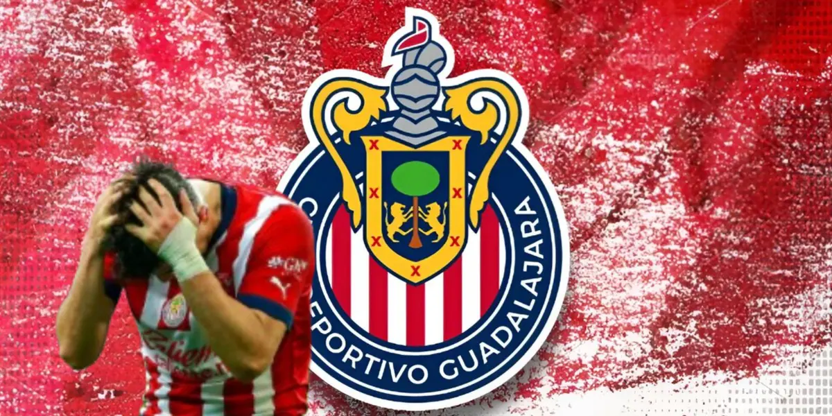 Jugador de Chivas junto al escudo del Rebaño Sagrado / FOTO FACEBOOK