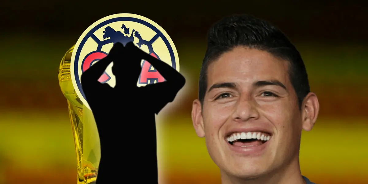 Jugador en forma de sombra y James Rodríguez riéndose/Foto ESPN.